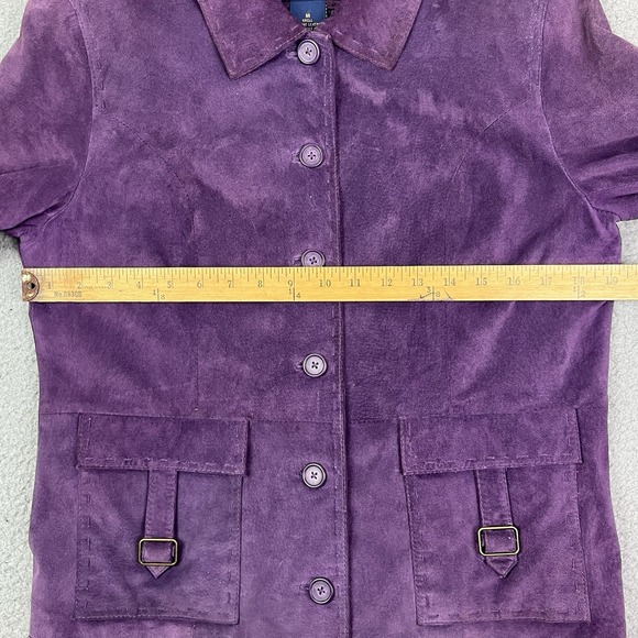 Vintage Country Shop Western Cowboy Cowgirl Suede Leather Jacket Button Women M‎ - Picture 9 of 10